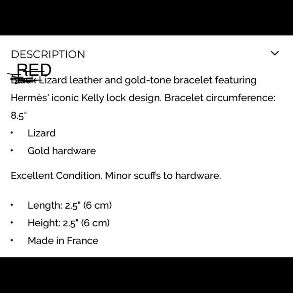 Hermès Lizard Kelly lock bangle 🌟1HR SALE🌟 - Picture 7 of 8